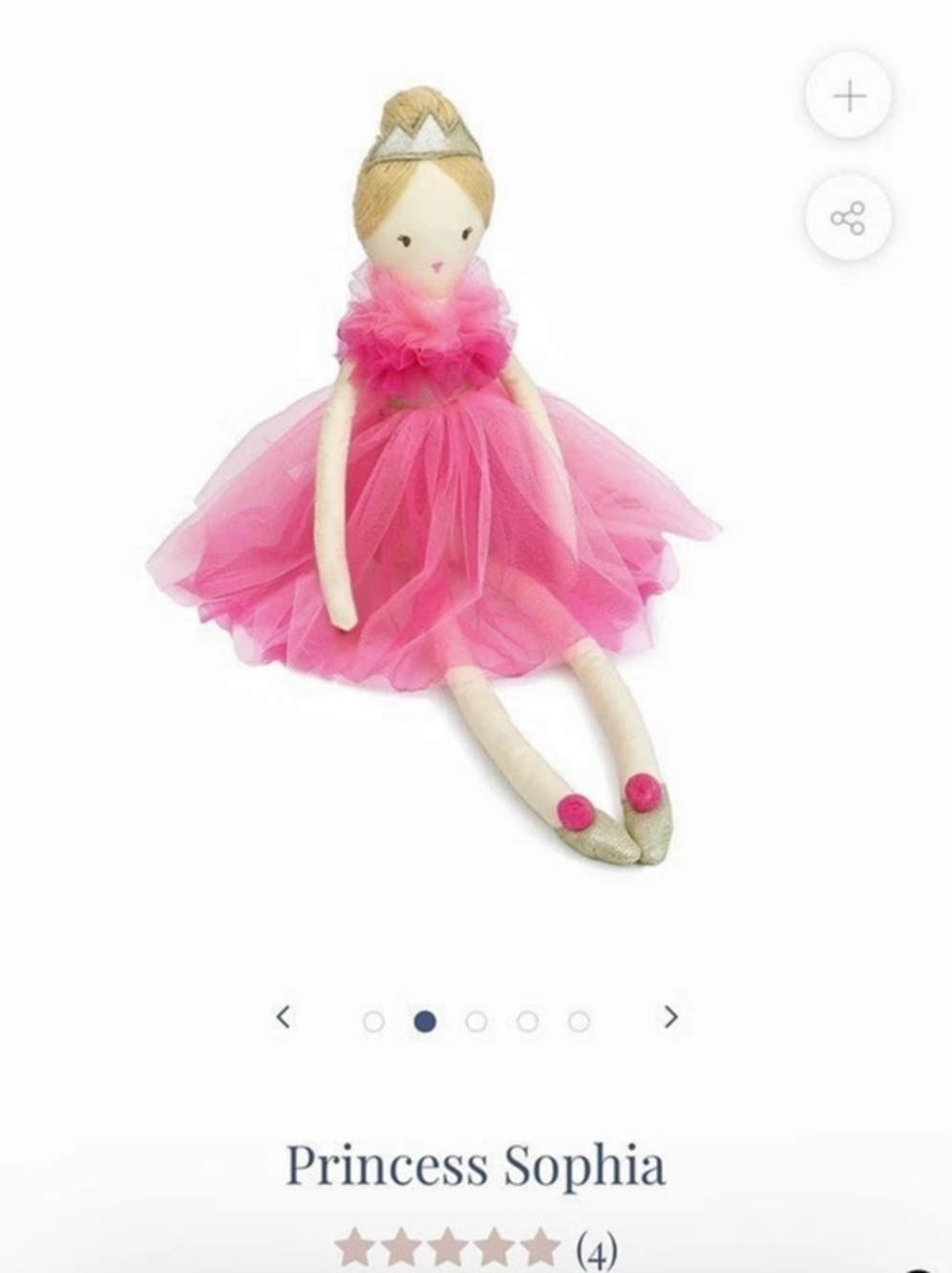 Mon Ami • Princess Sophia 22-Inch Plush Princess Doll NWT in Pink